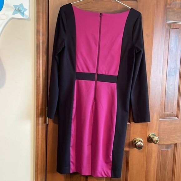 Narciso Rodriguez Mulberry & Black Designer block print dress Size L color block - Picture 4 of 16